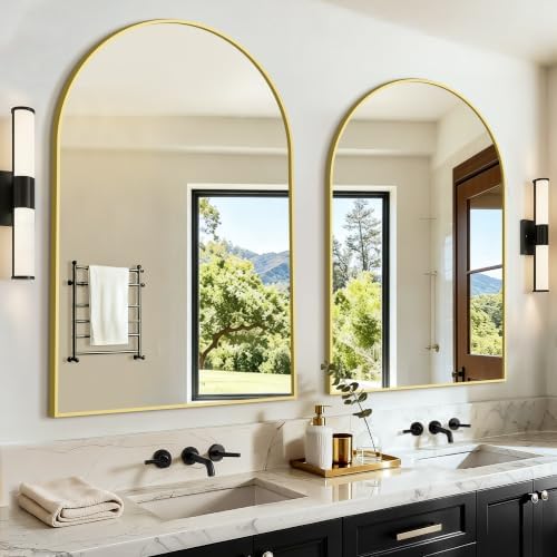 Arched Bathroom Vanity Mirror for Over Sink, 2 Pack 38”x26” by LawadaMirror