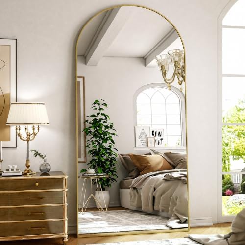 Arched Large Full Length Mirror 78"x35" Leaning Hanging Gold - Image 2