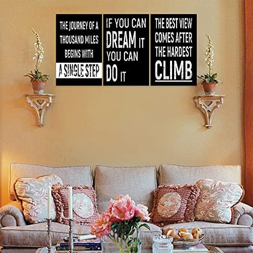 3 Piece Inspirational Wall Art, Quotes Motivational Canvas Prints - Image 3