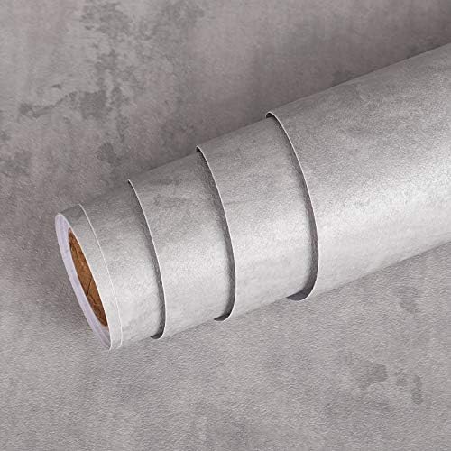 Livelynine Grey Concrete Wallpaper Peel and Stick Gray Concrete Contact Paper by Livelynine