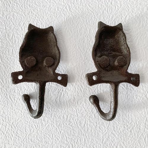 Rustic Owl-Shaped Decorative Wall Hook Rack Hangers - Image 5