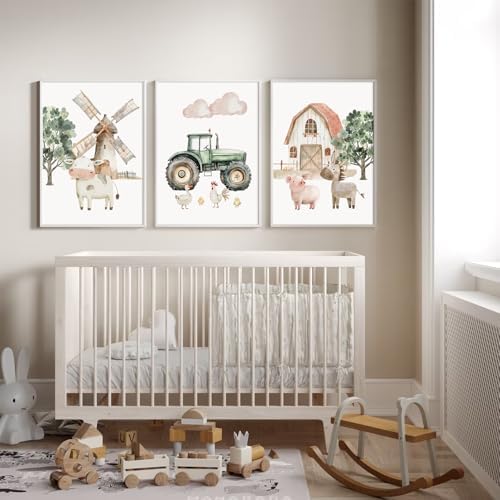 Nursery Farm Animal Wall Art Decor Baby Animal Canvas Prints Nursery Kids - Image 6