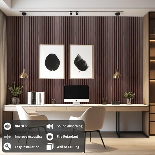 AMZDEPOT Soundproof Wood Slat Wall Panel, 2 Pack - Image 4