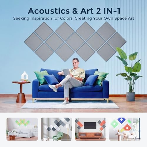 12 Pack Self-Adhesive Acoustic Panels, 2nd Generation Sound Absorbing Panel - Image 5
