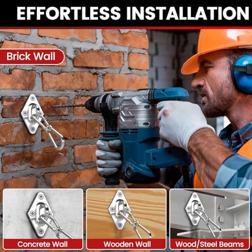sprookber 304 Stainless Steel Pad Eye Snap Hook, M5 Ceiling Hook 500Lb - Image 6