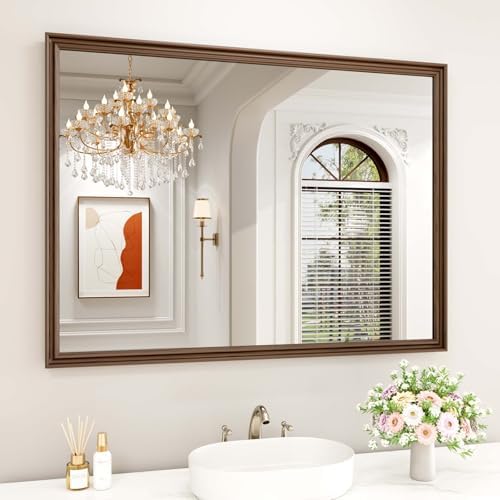 WEER Brown Bathroom Vanity Mirror 48x36 Inch by WEER