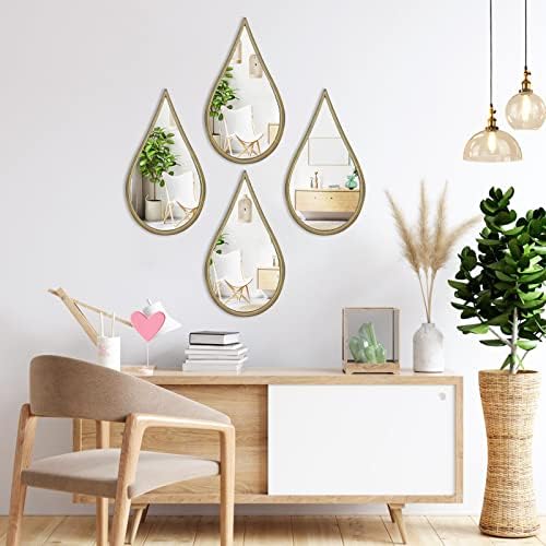 BAODANFU Decorative Mirrors Wall Mounted Mirror Teardrop Shape Metal Frame by BAODANFU