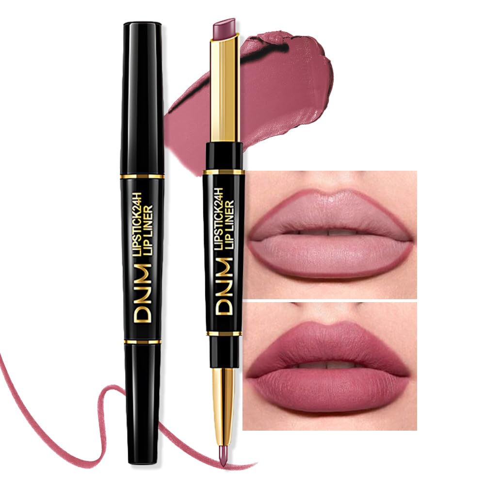 evpct 1Pcs More Blush Lip Liner and Lipstick Set Kit for Women, Matte Lips Kit with Lip Liner Lip Stains Long Lasting Waterproof 24 Hour Lipstick and Lip Liners Combo Lipliners Pencil 30#