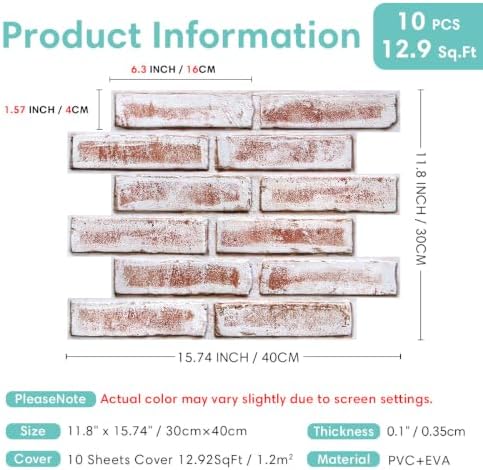 Commomy 3D Peel and Stick Faux Brick Wall Panels - Image 5