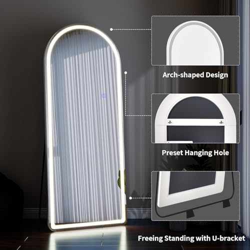 VooBang 71"x26" LED Arched Mirror Full Length - Image 6