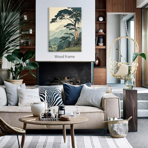 Nature Mountain Landscape Wall Art Vintage Japanese Forest Canvas Poster 24x36 - Image 6