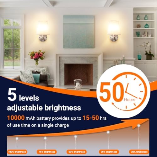 YHCDLAMP Peel and Stick Wall Sconces, No Drilling Stick On Wall Sconce - Image 5