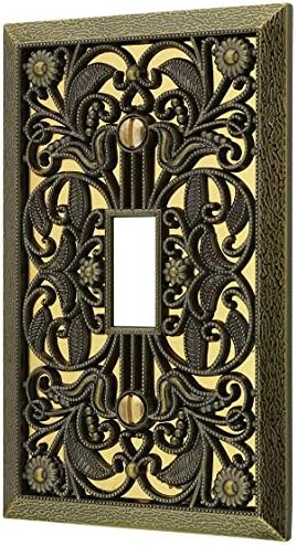 Amerelle 65TAB Filigree Wallplate, 1 Toggle, Antique Brass by Amerelle