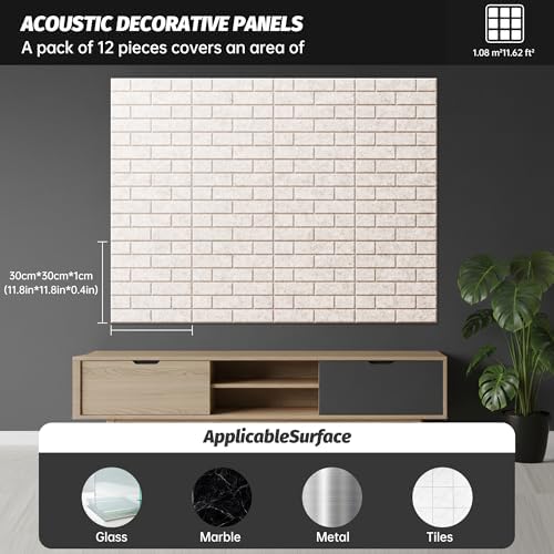 12Pack wall panels, 3D Brick Pattern Sound Proof Panels - Image 4