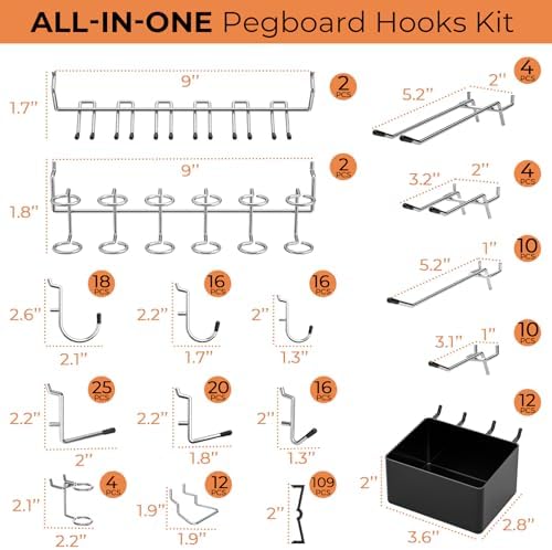 INCLY 278PCS Pegboard Accessories Organizer Kit - Image 4