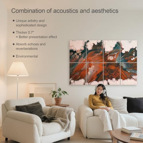 UMIACOUSTICS 8 Pcs 0.7Inch Thick Art Acoustic Panels, Total 47.2” x 31.5” - Image 4