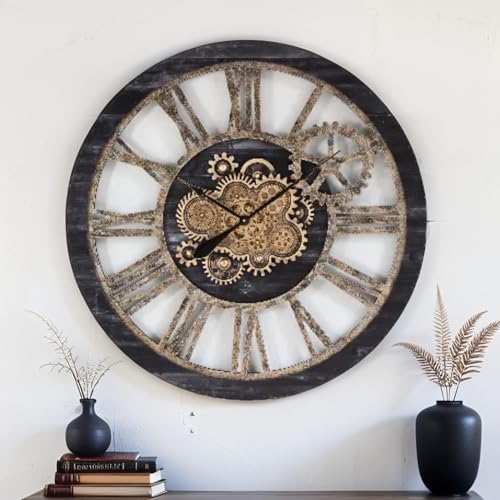 ImprovingLife The Gears Clock 36'' Inch Real Moving Gear Wall Clock Vintage - Image 4