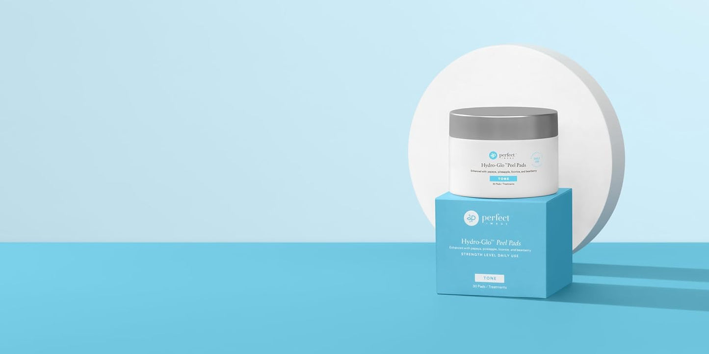 Hydro-Glo Peel Pads - Enhanced with Kojic, Mandelic, Glutathione, Licorice, Papaya, Pineapple, Bearberry Extracts (10% Strength Peel)