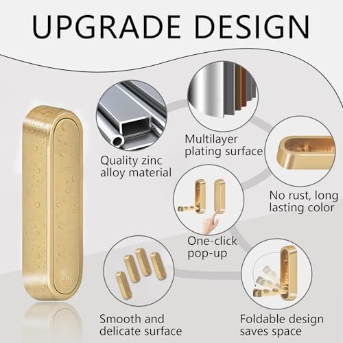 4PCS Foldable Wall Hooks, Heavy Duty Zinc Alloy Flip-Down Coat Hooks - Image 2