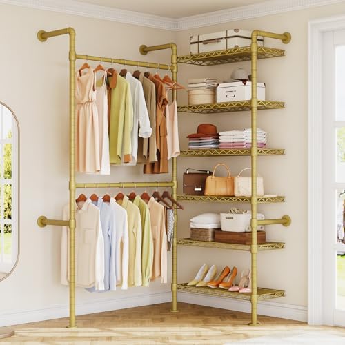 ONBRILL H2 Wall Mounted Clothes Rack, Expandable Metal Closet System - Image 3