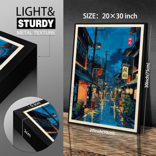 Black Framed Japanese Wall Art 20x30in Vintage Tokyo Tea House Poster Modern - Image 2