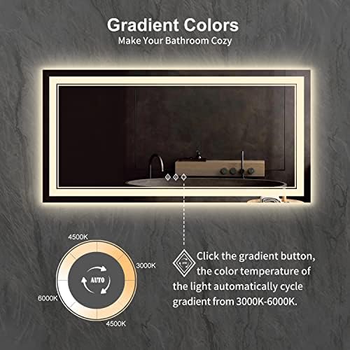 Bathroom Vanity Mirror, 48x24 Inch Gradient Front and Backlight Bathroom Mirror - Image 4