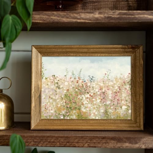 uniro Wildflower Field Vintage Canvas Wall Art - Image 2