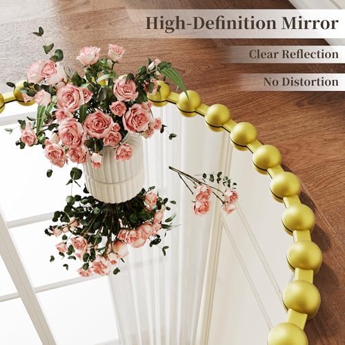 28 Inch Gold Round Mirror, Decorative Circle Wall Mirror - Image 4