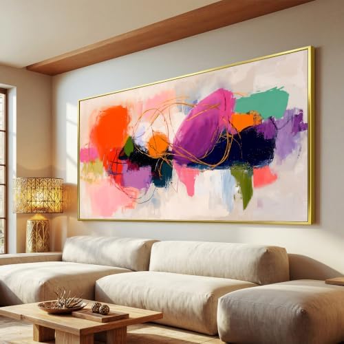 Colorful Graffiti Large Gold Framed Abstract Wall Art by Tsomzxng