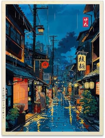 Japanese Canvas Wall Art Vintage Tokyo. Tea House Poster Modern Japan Ukiyo-e by Unknown