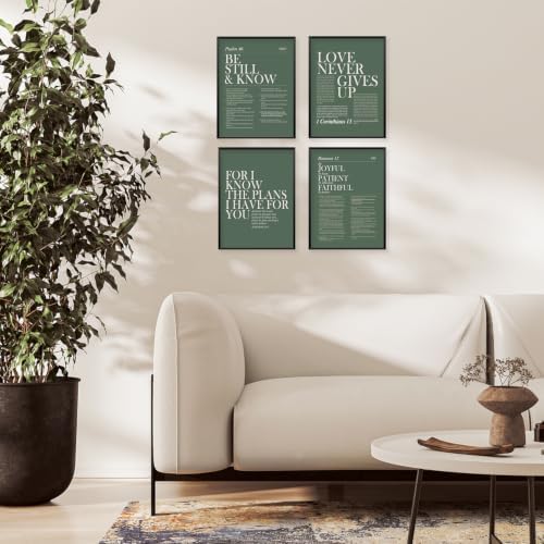 Locomiss Sage Green Christian Modern Bible Verse Green Wall Art Decor - Image 3