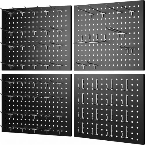 Peg Board, 4-pcs 16" x 12" Metal Pegboard Panels by Unknown