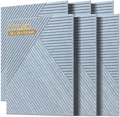 Acoustic Panels, 6 Pack, 23.6" x 23.6", Sound Panels by AUTORIFIC