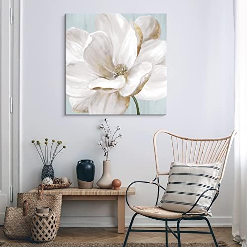 SEVEN WALL ARTS White Magnolia Flower Canvas Wall Art Floral Pictures Decor - Image 3