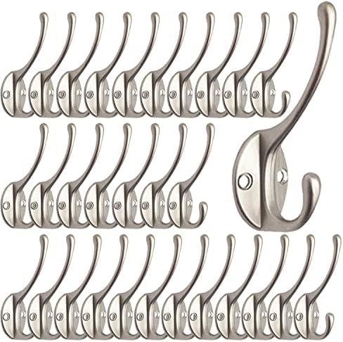 30 Pack Heavy Duty Silvery Dual Coat Hooks by IBosins