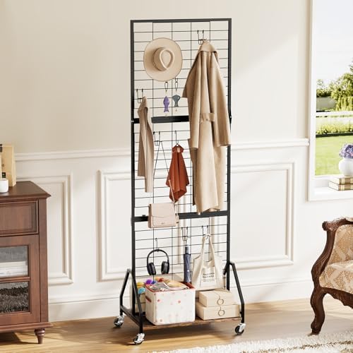 ELYKEN Foldable Grid Wall Panels, 5.7 x 2 FT Movable Gridwall Display Rack - Image 3