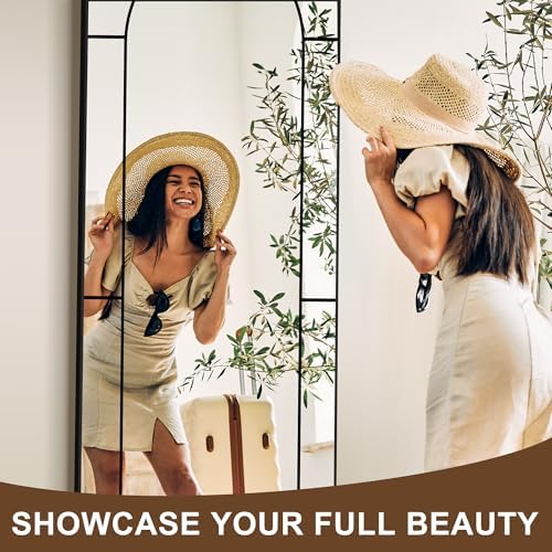 Delma Arched Window Pane Full Length Mirror, Window Mirror - Image 2