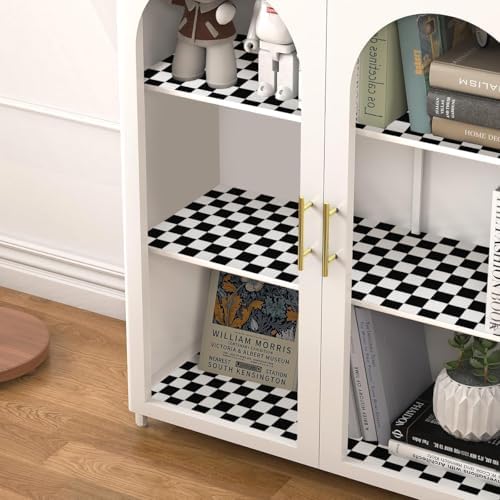 Jeweluck Black and White Checkered Peel and Stick Wallpaper 17.7"x196.8" - Image 6