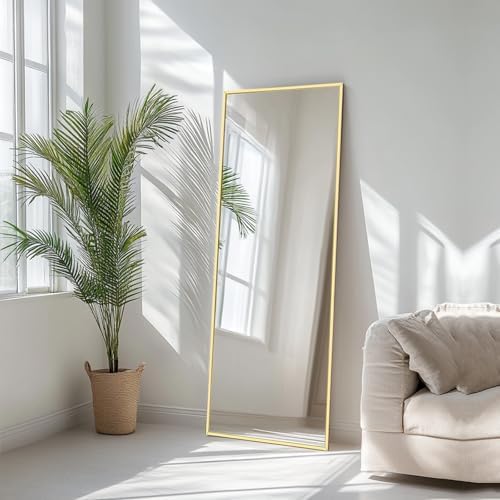 Sunniry Gold Floor Mirror 48x16 inch, Full Body Mirror, Metal Frame - Image 5