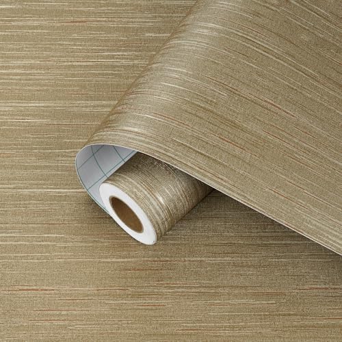 Gold Grasscloth Wallpaper Textured Peel and Stick Wallpaper Vintage Golden - Image 6