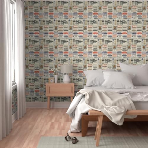 Spoonflower Vintage Pharmacy Peel and Stick Wallpaper - Image 5
