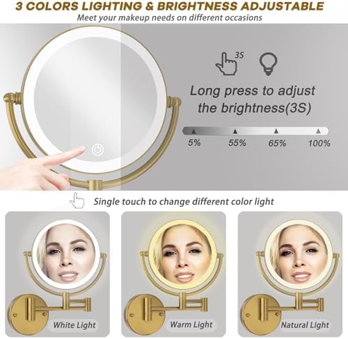 8" Magnifying Makeup Mirror Wall Mounted - Image 4
