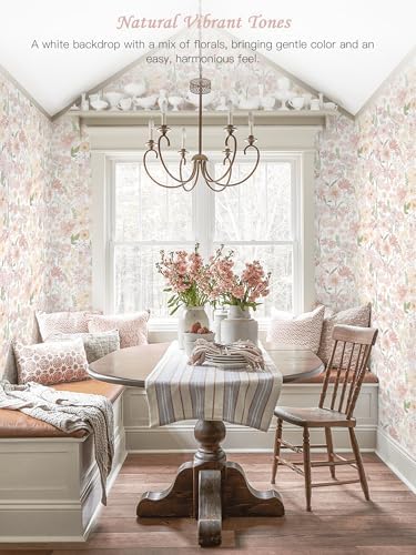 Heroad Floral Peel and Stick Wallpaper Pink Contact Paper Flower Stick on - Image 4