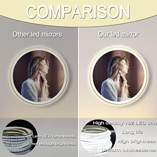 24 Inch Gold Bathroom Round LED Mirror - Image 5