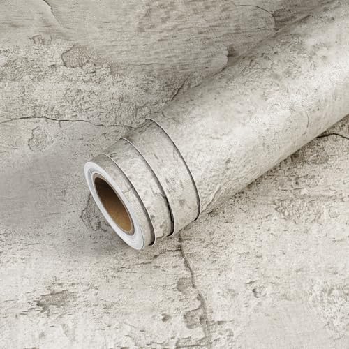 Livelynine 15.8x197 Limewash Wallpaper Peel and Stick Textured 3D Concrete - Image 6