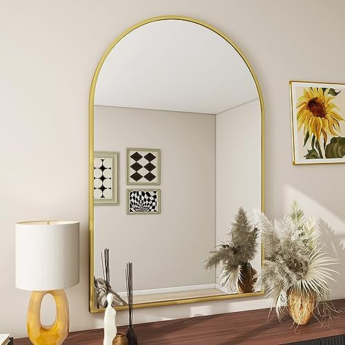 BEAUTYPEAK 24"x36" Arch Bathroom Wall Mirror by BEAUTYPEAK