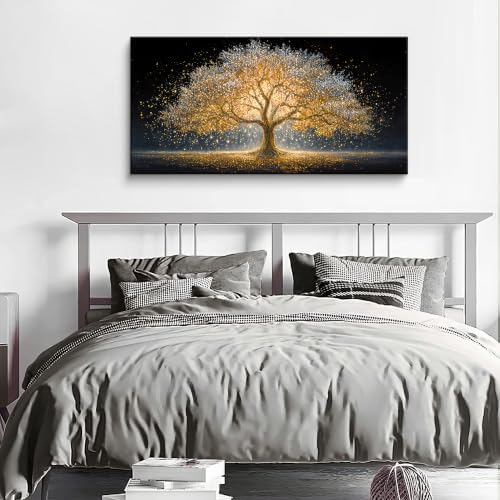 I@U Modern Black Gold Tree Of Life Canvas Wall Art - Image 6