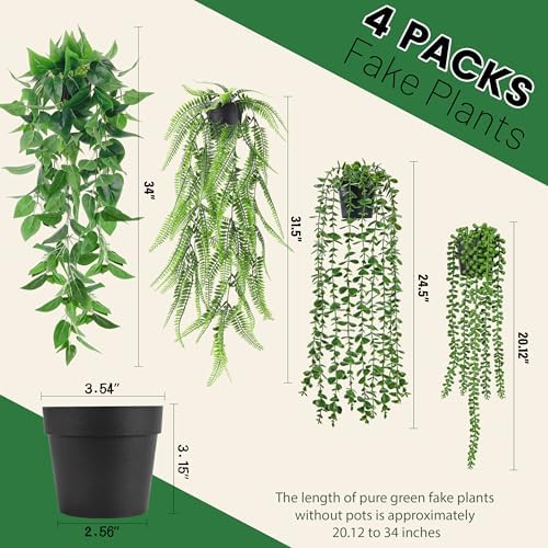 Der Rose 4Pcs Fake Hanging Plants - Image 3