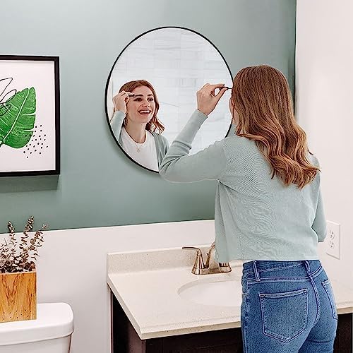 Black Round Mirror 24 Inch, Wall Circle Mirror - Image 3