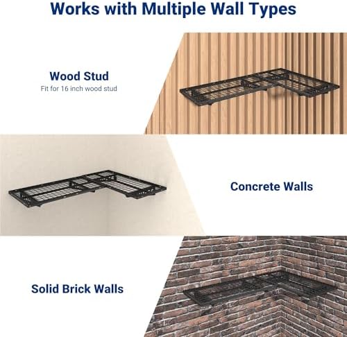FLEXIMOUNTS 2 Pack 2x4ft Corner Wall Shelving Garage Storage Rack - Image 5